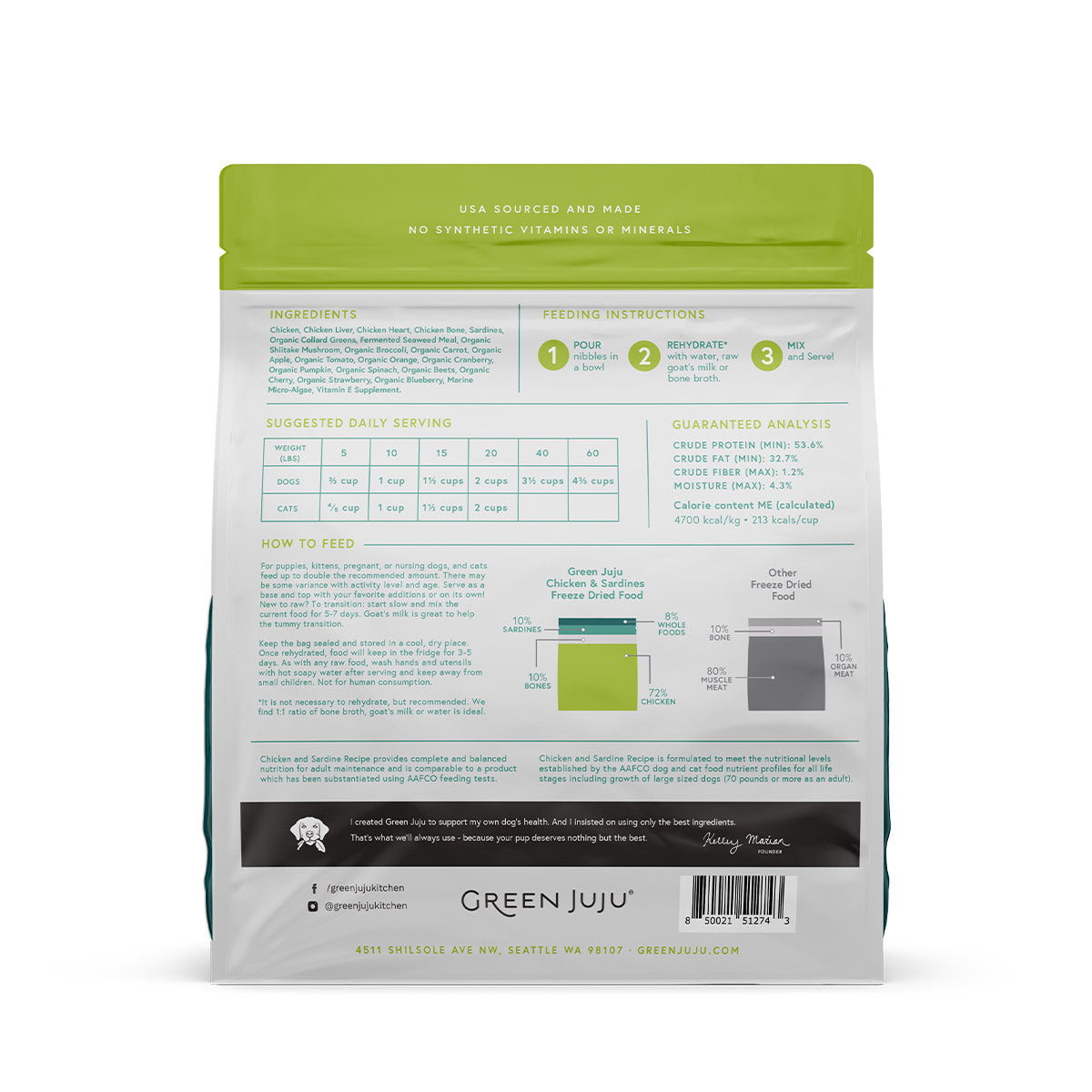 Extras Chicken & Sardine – Complete & Balanced Freeze-Dried Meal