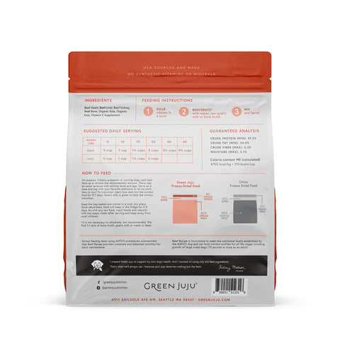 Beef Recipe - Freeze Dried Raw Diet