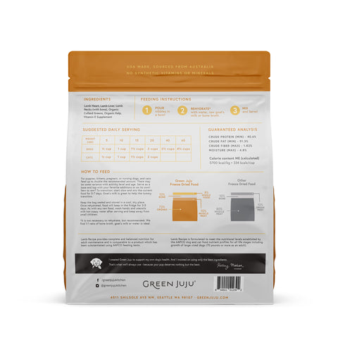 Lamb Recipe - Freeze Dried Raw Diet