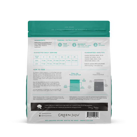 Rabbit Recipe with Duck Liver - Freeze Dried Raw Diet